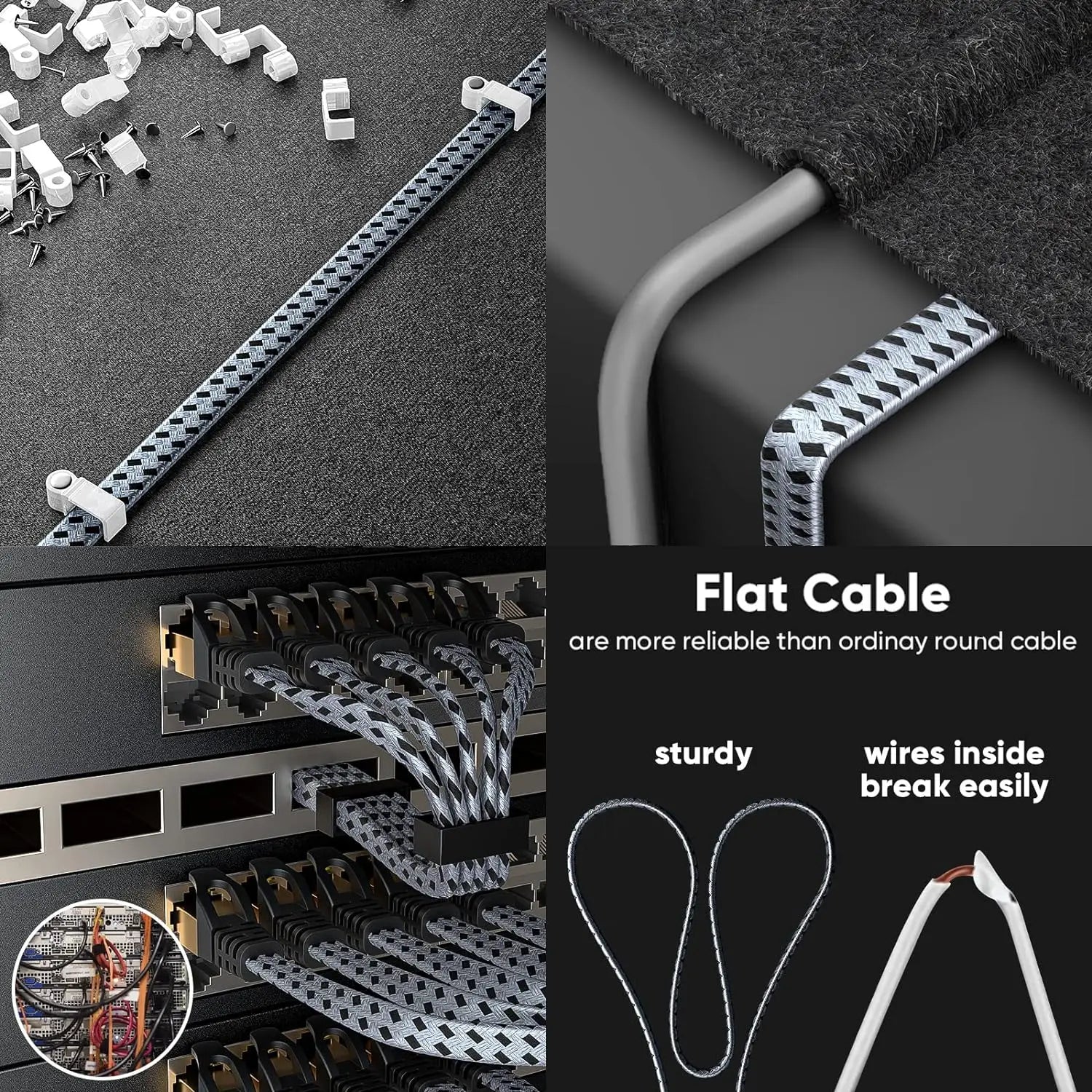   Producto Foto Cable Ethernet Cat 8, cable de red trenzado de alta velocidad de 40Gbps a 2000 MHz, cable LAN de alta resistencia para PC gaming, PS5, Xbox, módem y router #TOP PICKS